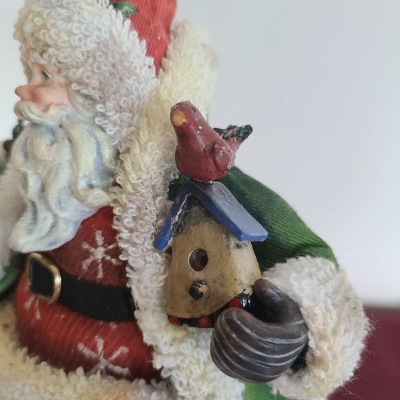 Vintage Fabric Mache Holiday Winter Christmas Ornaments Three Old World Santas - Picture 12 of 15